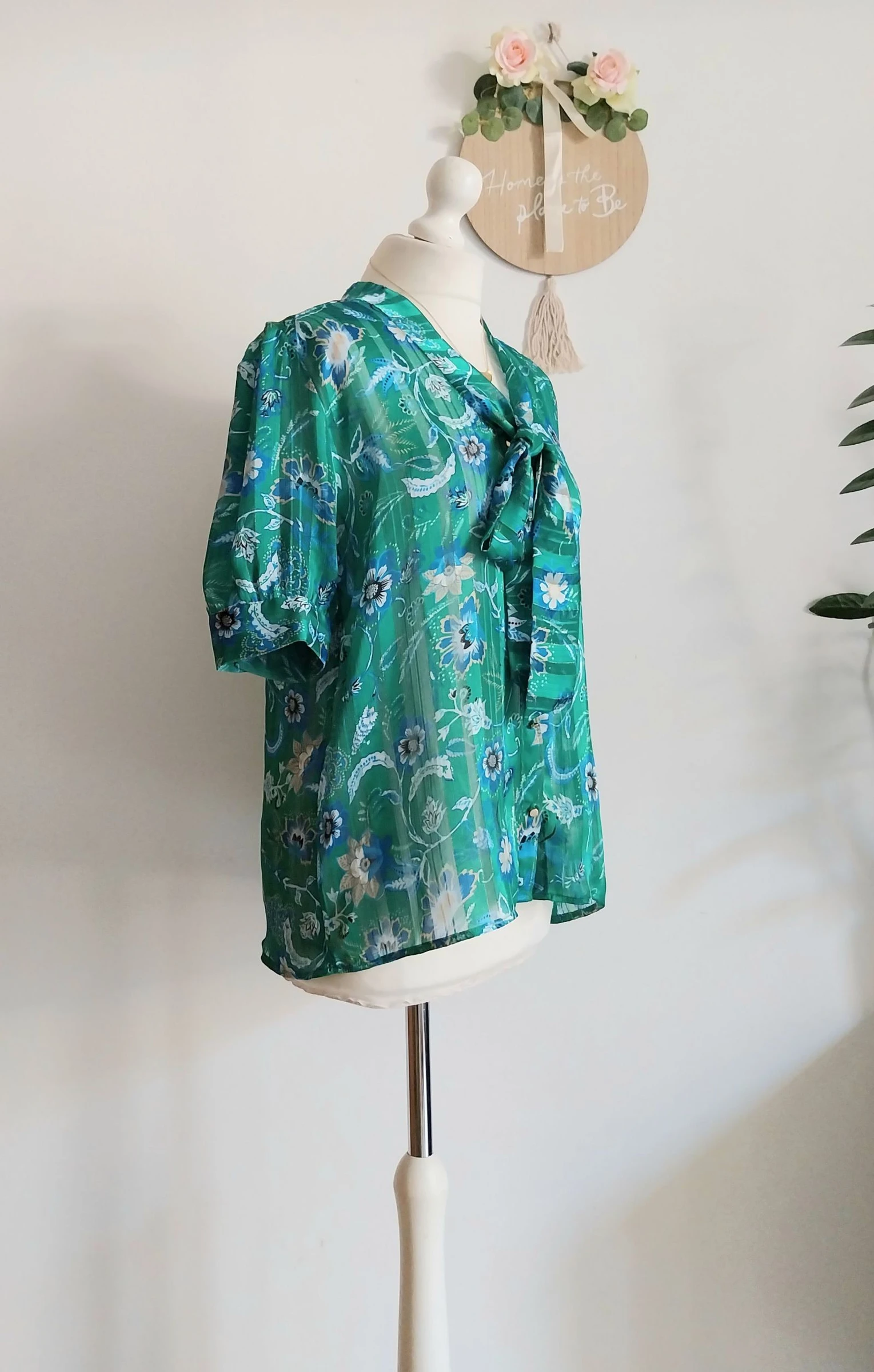 Nuevo y magnífico blusón de gasa con estampado floral LH Talla 40 – photo 10